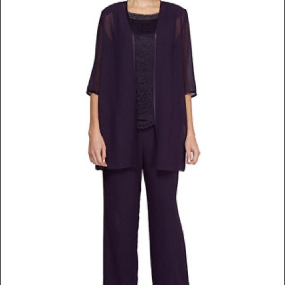 Le Bos Purple Pantsuit 3 piece size 16